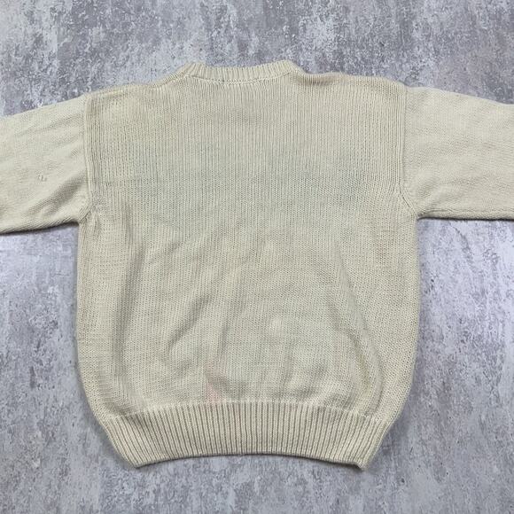 Vintage New River Sweater Mens Large Beige Paddles Knit Ivy Preppy J. Riggins - Picture 7 of 10